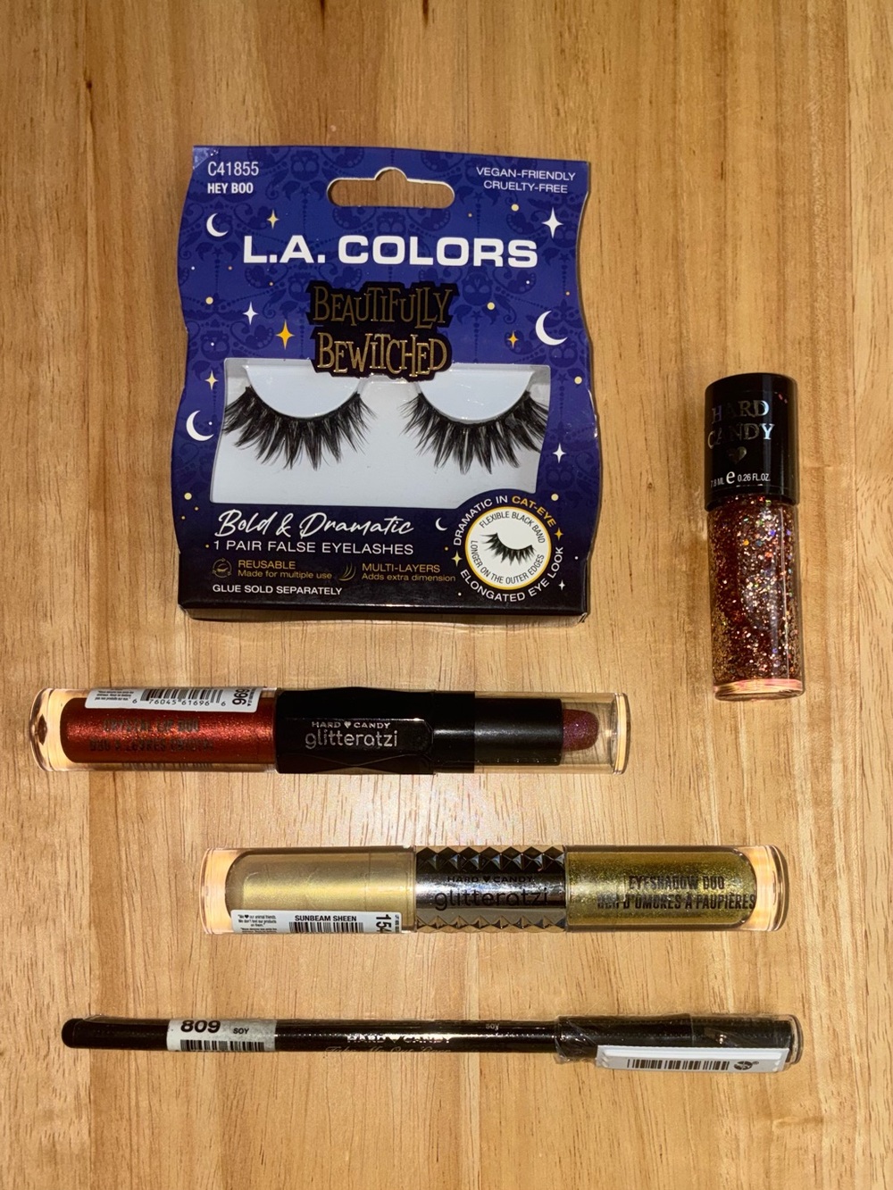 NIP 5-Pc Eye & Lip Glam Makeup Bundle – Hard Candy & L.A. Colors